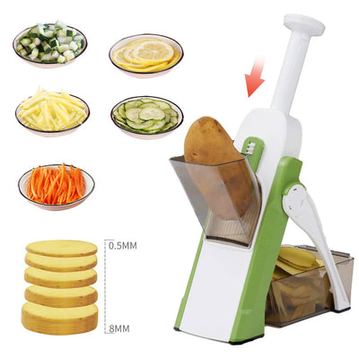 MultiChef Slicer 5 en 1 – L'ustensile indispensable pour une cuisine rapide et créative